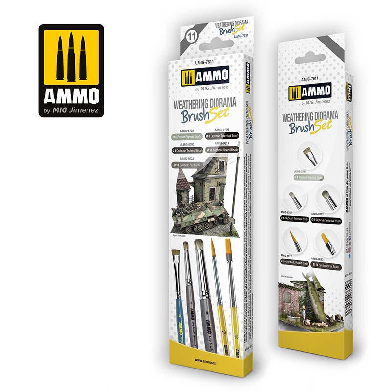 MiG Ammo Weathering Diorama Brush Set 7611